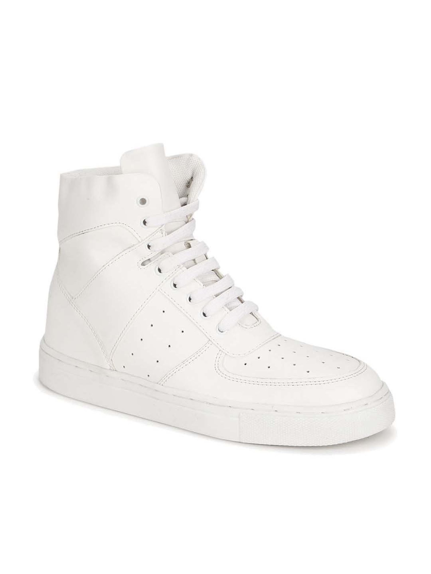 Truffle Collection Women's Pastel White Ankle Height Sneakers