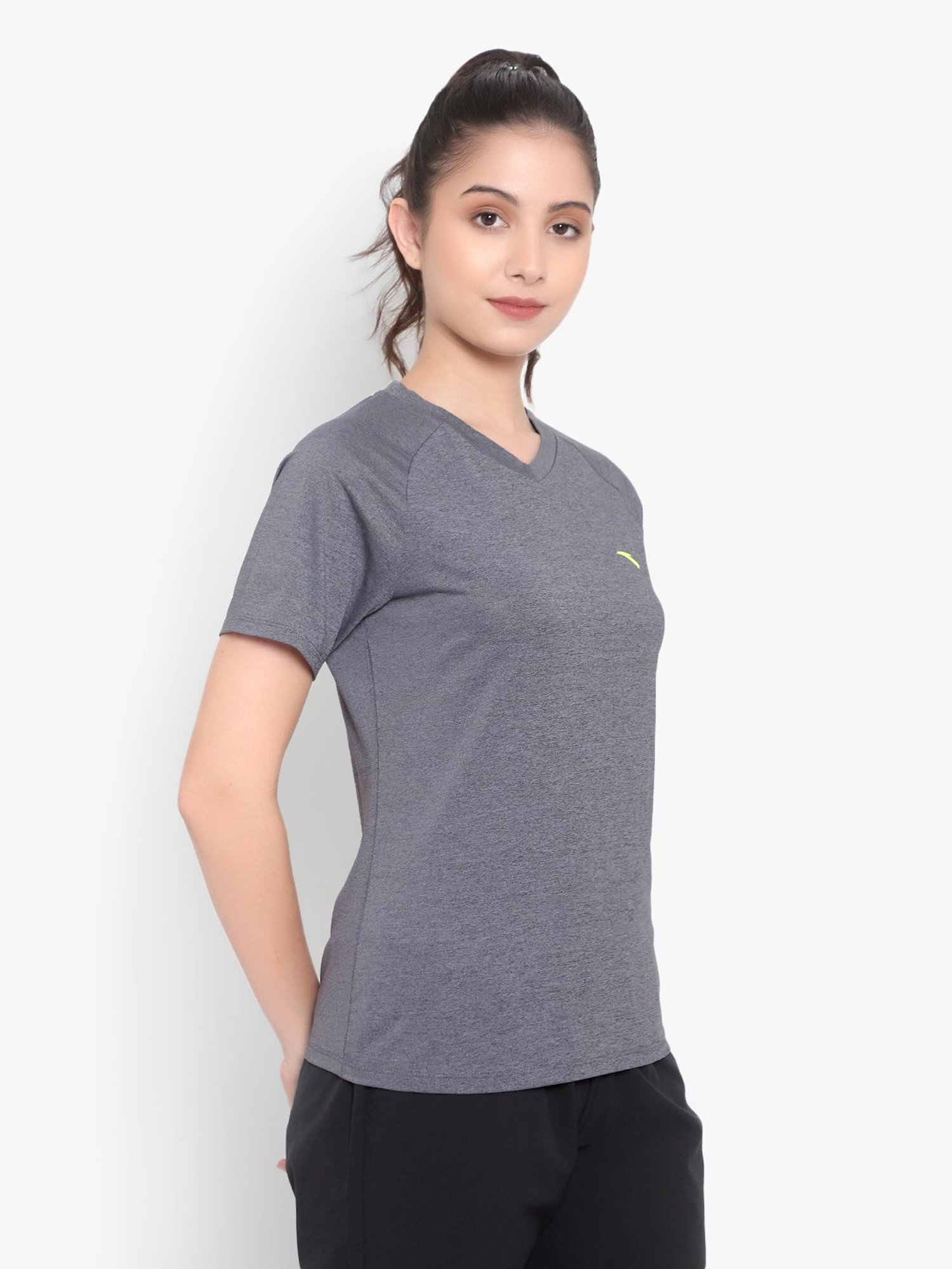 Anta Grey Regular Fit Sports T-Shirt