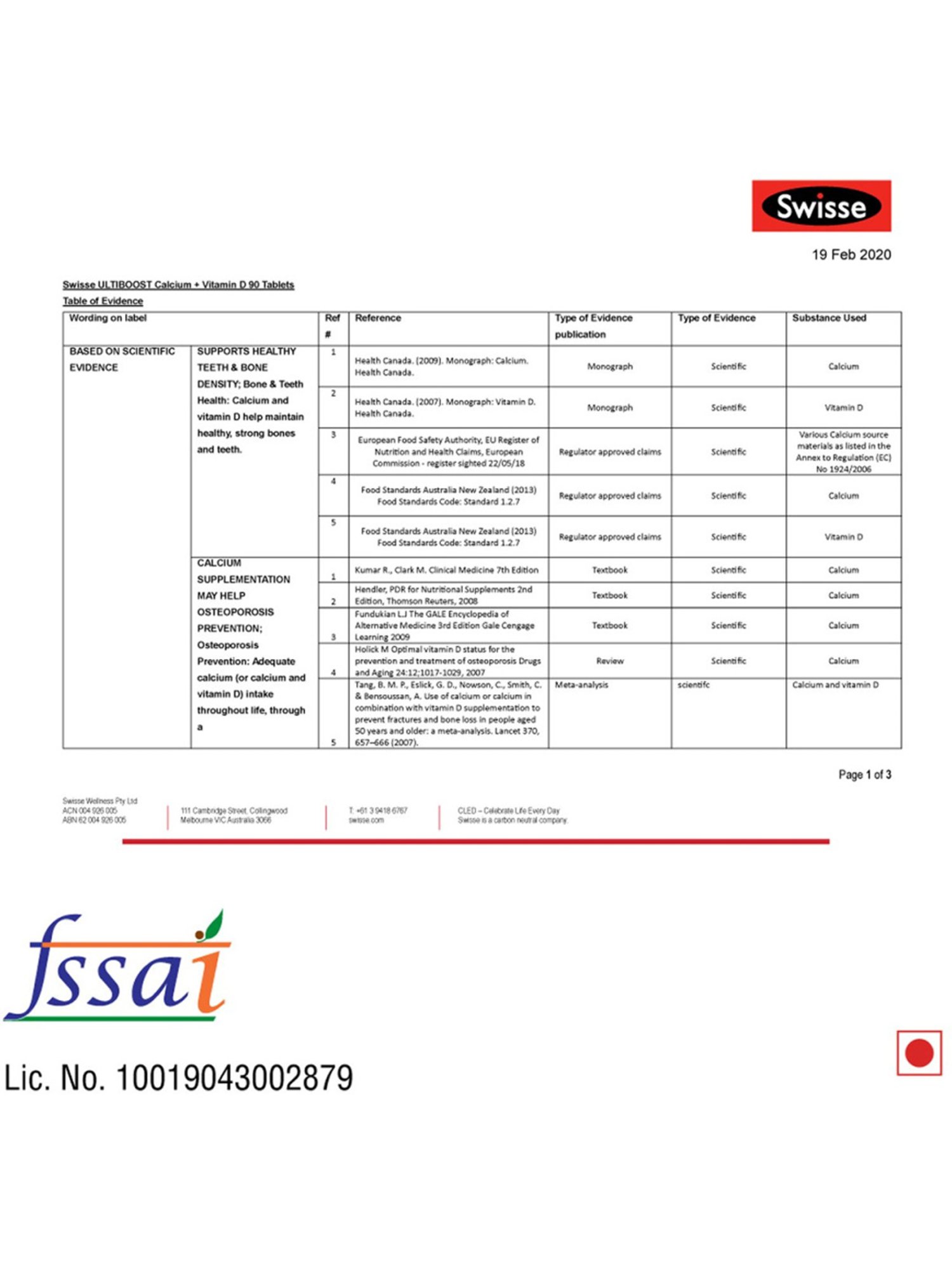 Swisse Ultiboost Calcium and Vitamin D Supplement - 90 Tablets