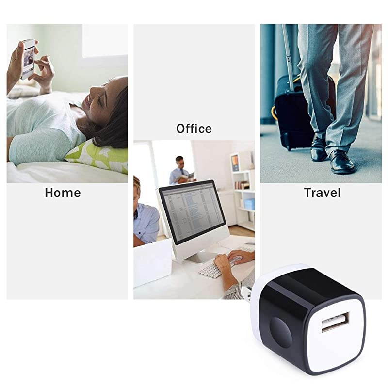 USB Charging Block  5Pack 1A Single Port USB Cube Plug Travel Power Adapter Fast Wall Charger Brick Compatible Phone XS MAXX876S Plus Samsung S10S9+S8S7S6 Edge LG G7G6G5V30 Moto