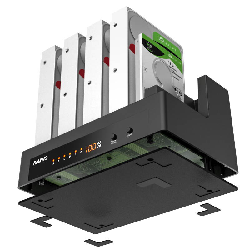 MAIWO Five  Bay 2.5"/3.5" USB to SATA 6Gbps HDD clone docking station,USB3.0  to 5 SATA No need PC to clone, clone 1:4