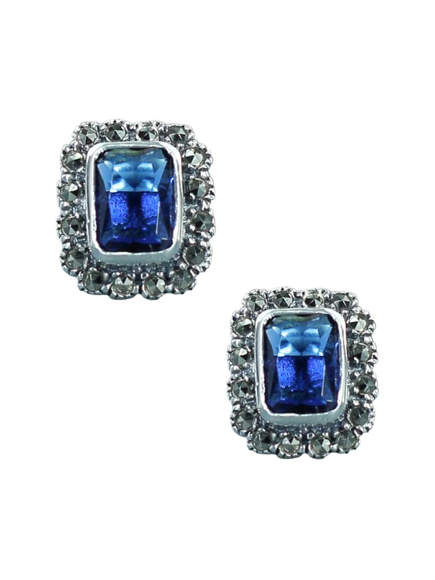 Taraash 925 Silver Marquise CZ Stud Earrings For Women
