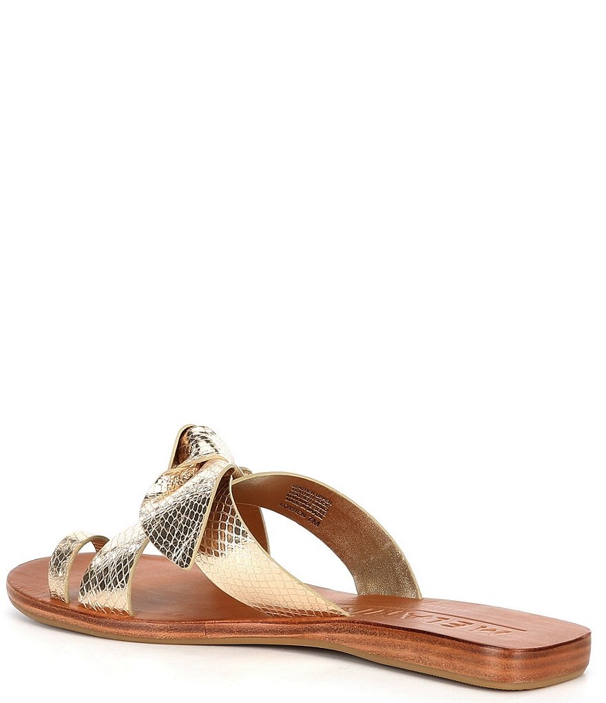 Antonio Melani Loyren Knotted Metallic Thong Flat Sandals