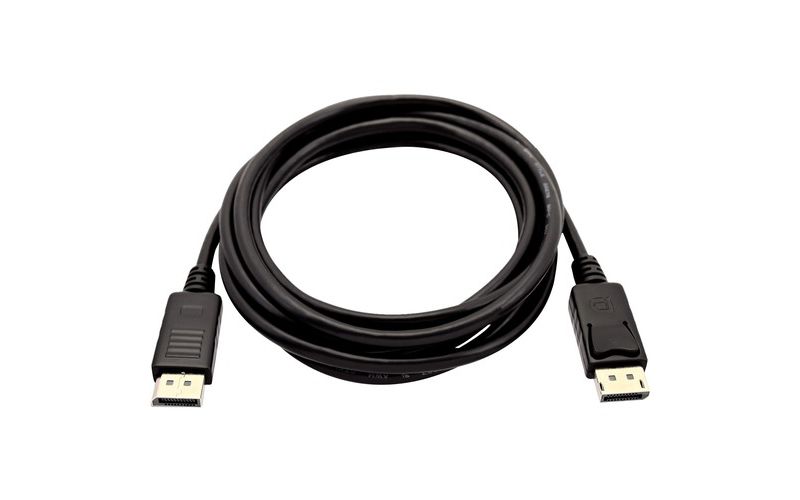 V7 Black Video Cable DisplayPort Male to DisplayPort Male 3m 10ft - 9.84 ft DisplayPort A/V Cable for PC, Monitor, Projector, Audio/Video Device