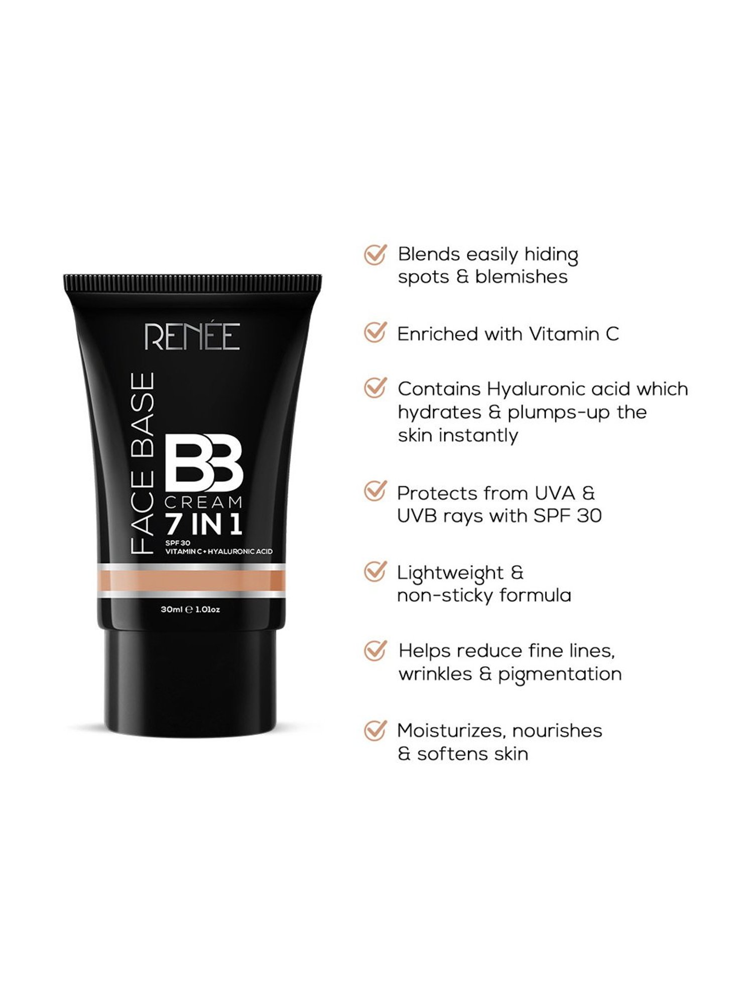RENEE Face Base 7 in 1 BB Cream B04 Cinnamon - 30 ml