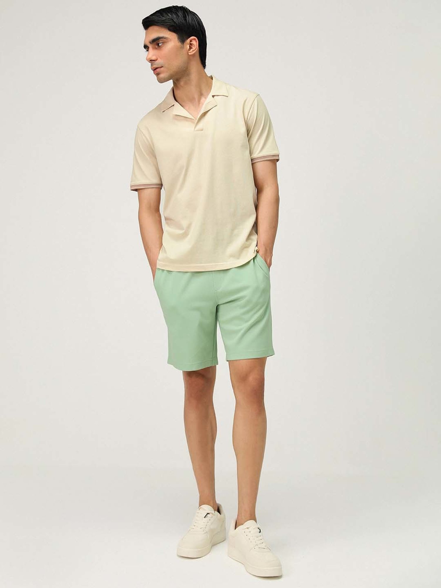 ANDAMEN Mint Green Regular Fit Shorts