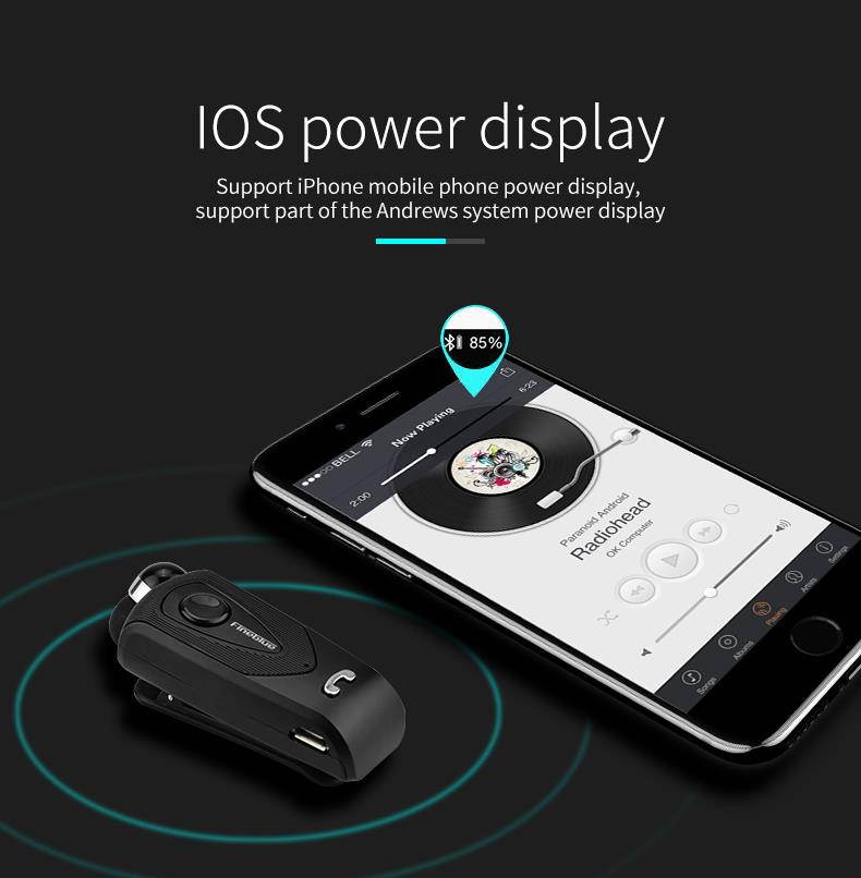 Fineblue F930 Wireless Freedom Business Bluetooth Headset Call Clarity Music No Bound Smart one drag two Bluetooth Earphone - Black