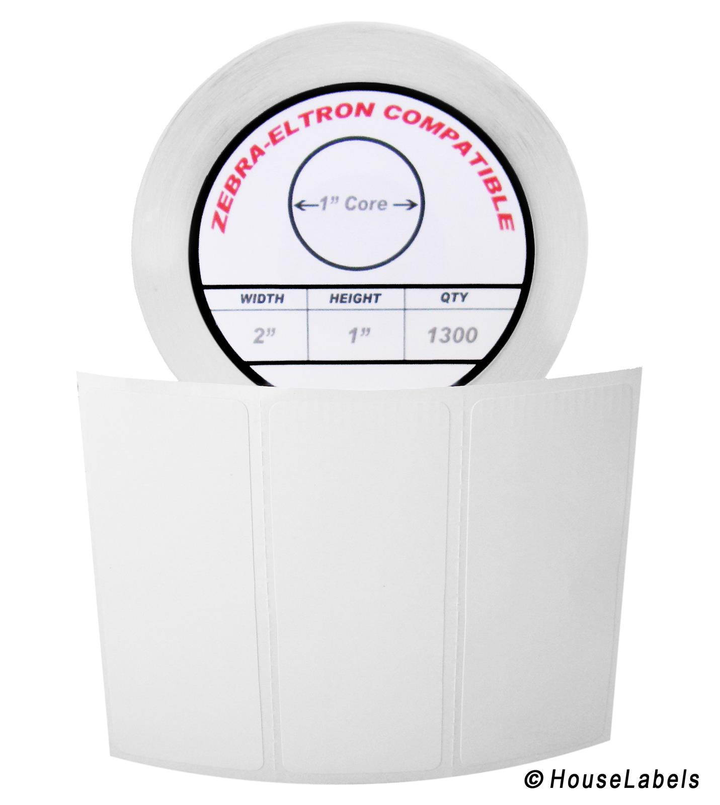Zebra/Eltron-Compatible 2 x 1 Labels (2" x 1") -- BPA Free! (28 Rolls; 1,300 Labels)