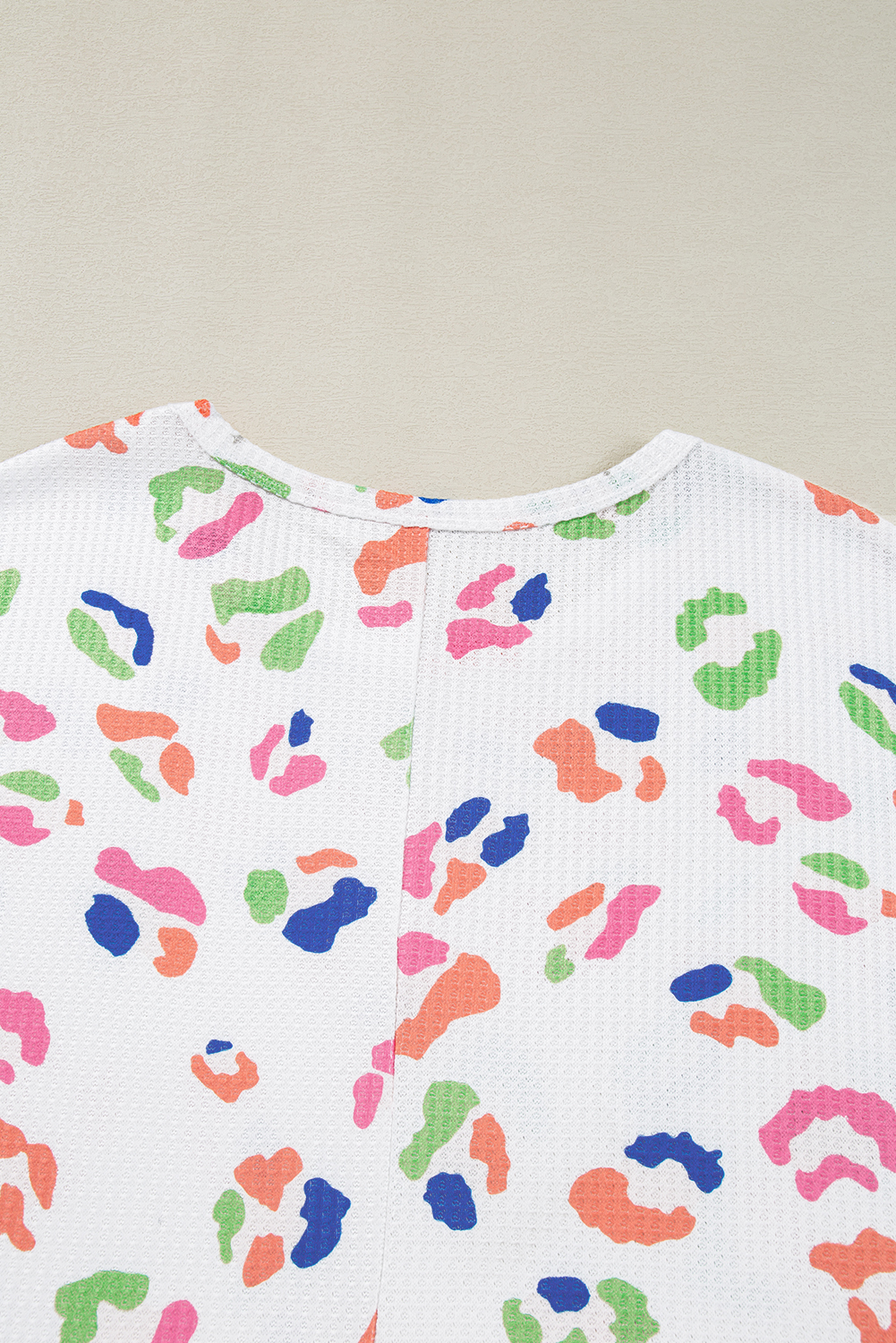 Rose Leopard Print V Neck Plus Size Tee