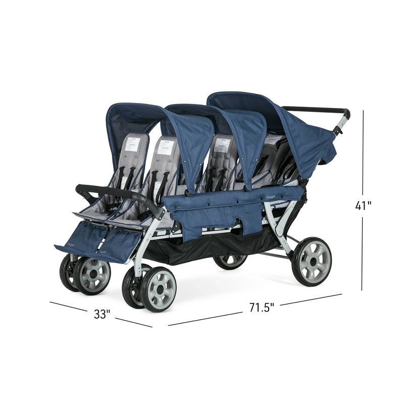 Foundations Gaggle Jamboree 6-Seat Stroller - Navy/Gray