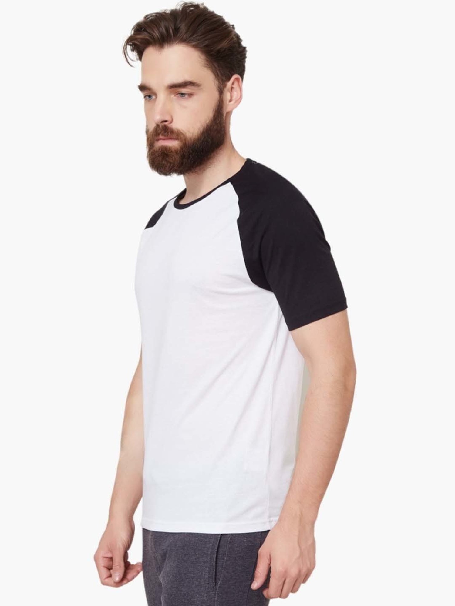 KAPPA White Regular Fit Colour Block T-Shirt