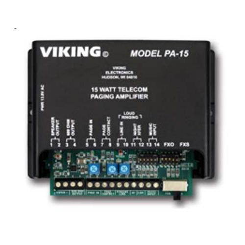 Viking Electronics - PA-15 - 15 Watt Paging Amplifier with Background Music and Loud Ringing