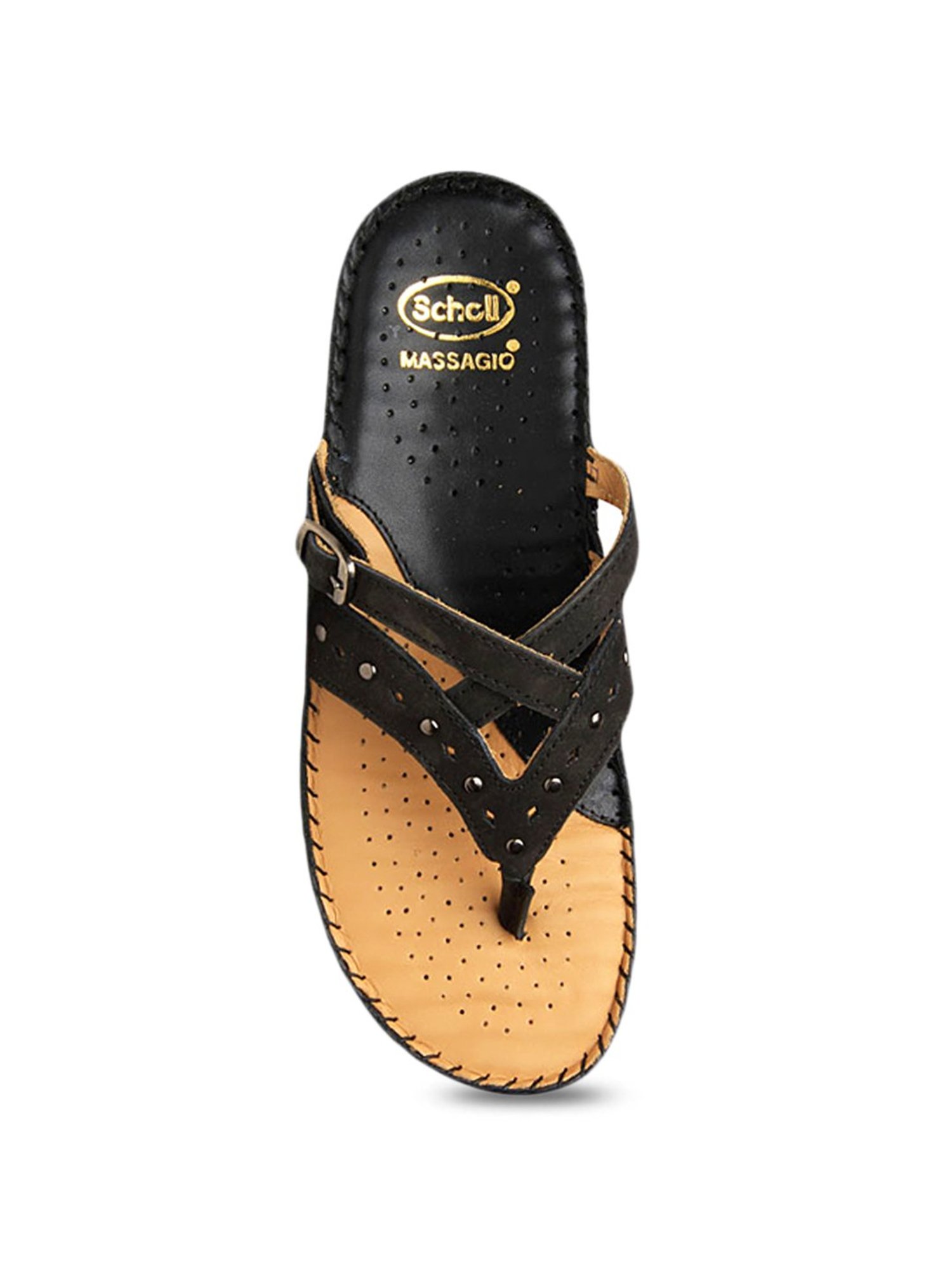 Scholl by Bata Women's Black Thong Sandals