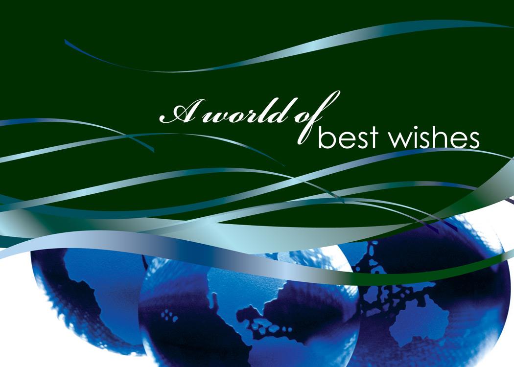 Holiday Greeting Cards - H1131. Greeting Cards with Three Globes. Box Set Has 25 Greeting Cards and 26 White with Silver Foil Lined Envelopes.