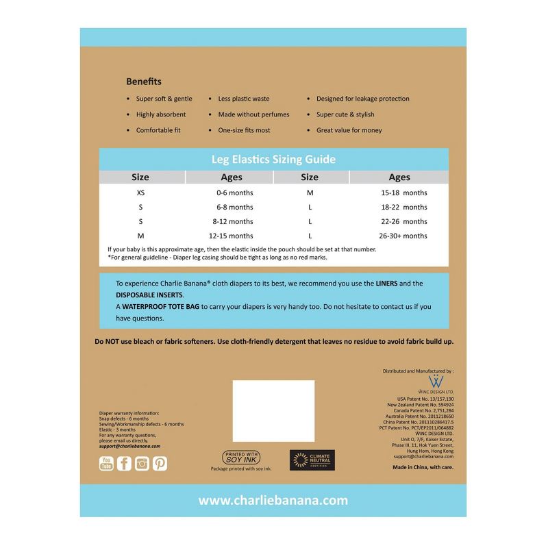 Charlie Banana Reusable All-in-One Girly Diaper - 6pk