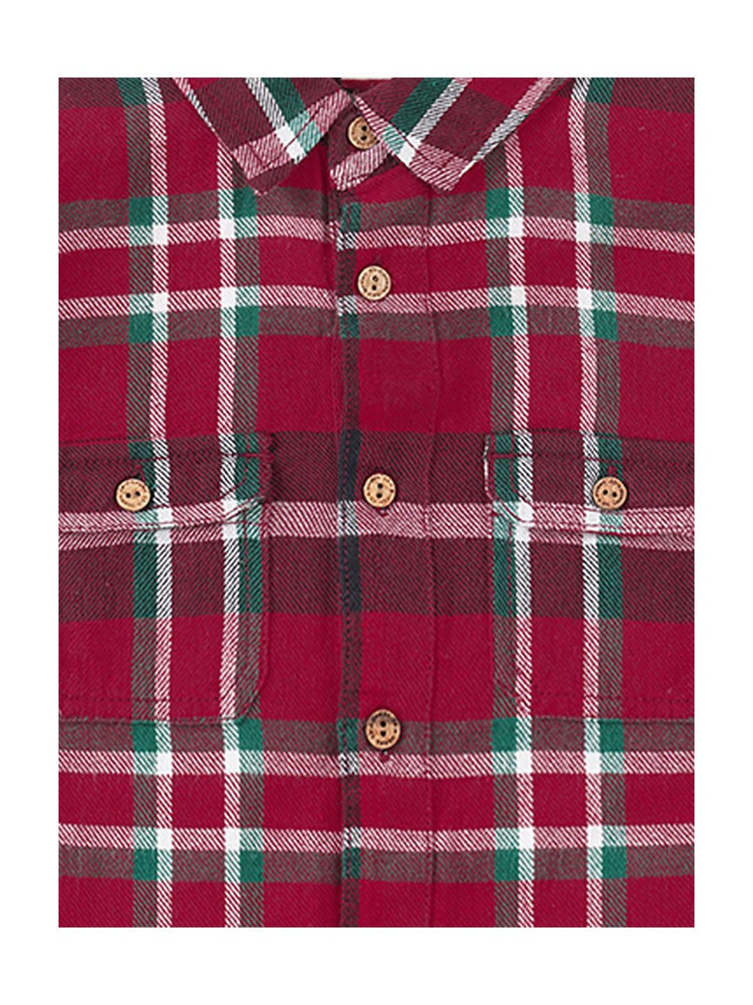 Ed-a-Mamma Kids Red Checks Full Sleeves Shirt