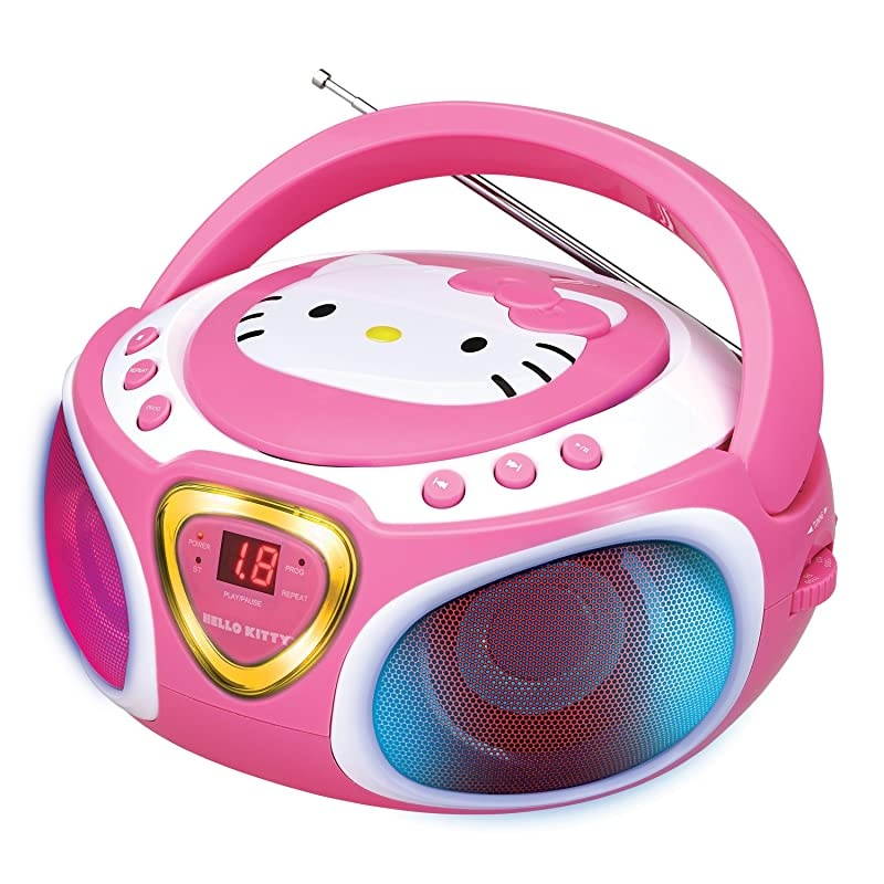 Portable Stereo CD Boombox with AMFM Radio Speaker and LED Light Show plus iPadMP3 Auxin Jack