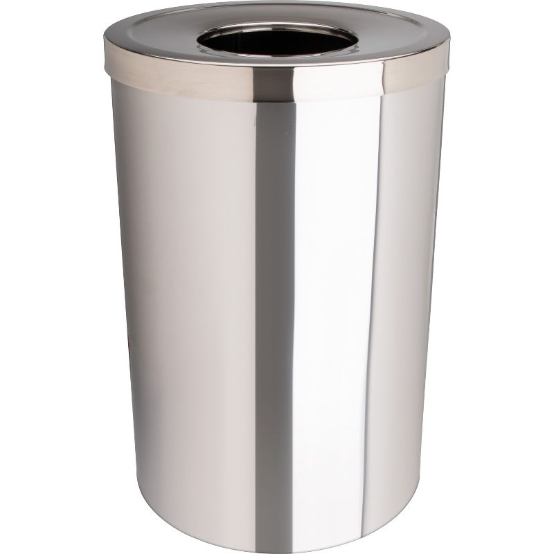 Genuine Joe Wast Receptacle Open-Mouth 30 Gal. Stainless Steel 58895