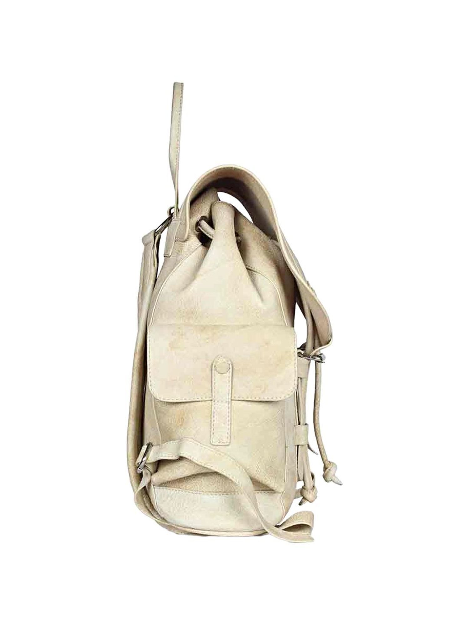 Saint G Beige Leather Medium Backpack