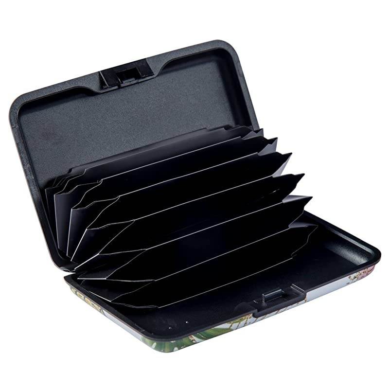 Mini RFID Aluminum Wallet Credit Cards Holder Business Card Case Metal ID Case for Men Women Pineapple