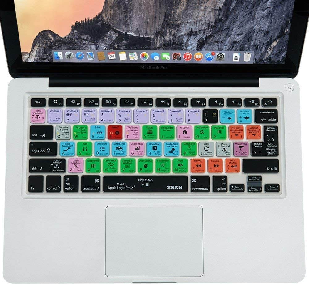 XSKN for Apple Logic Pro X 10 Shortcut Design Silicone Keyboard Skin Cover for Macbook 13 15 17 inch (US & EU Layout)