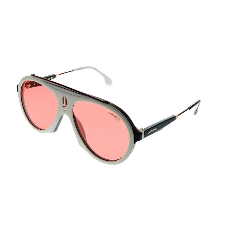 Carrera Flag 7DM W9 Unisex Aviator Polarized Sunglasses White Red 57mm