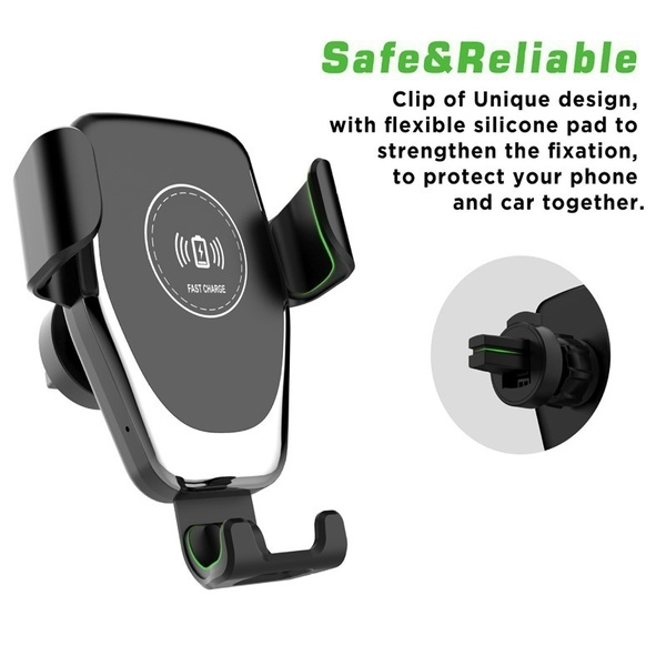 Car Gravity Mount Qi Wireless Charger for iPhone X 8 Plus iPhone XS Plus Air Vent Phone Holder Smart Wireless Fast Charging for Samsung Galaxy S9 S9 Plus S8 S7 S6 Note 9 Note 8 and Most 4.0&rdquo;-6.5&ldquo; Cell