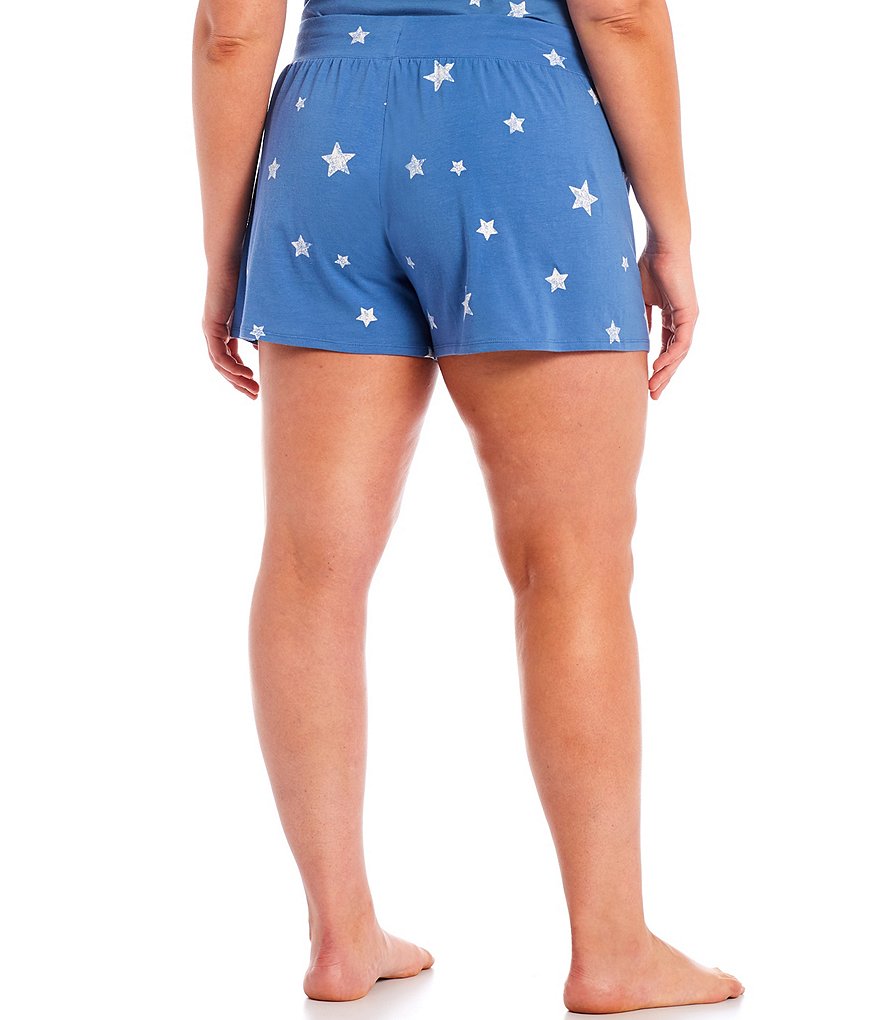 Jasmine & Ginger Plus Star Print Jersey Knit Coordinating Sleep Shorts
