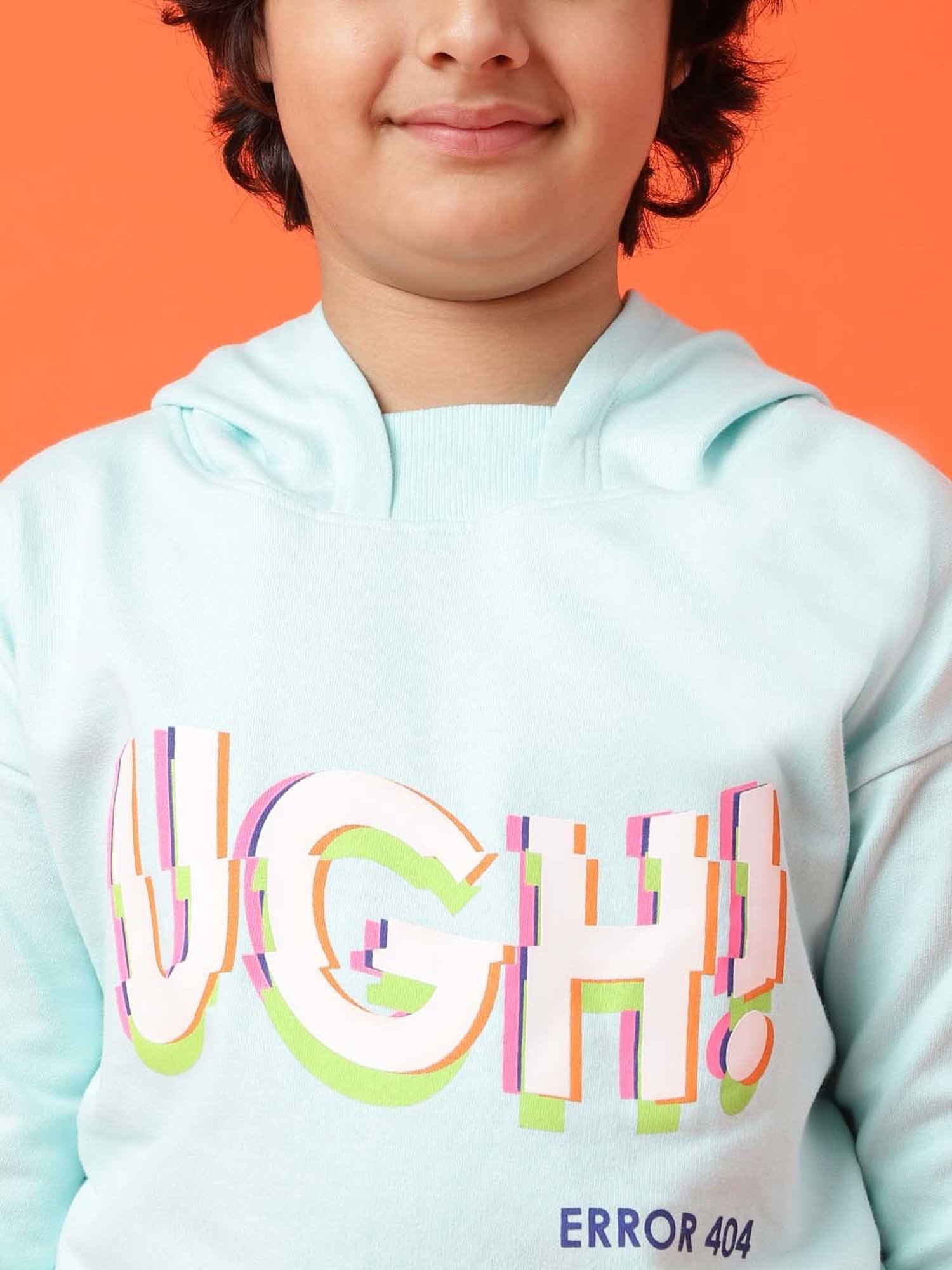 Tales & Stories Kids Aqua Blue Printed Full Sleeves Sweatshirt