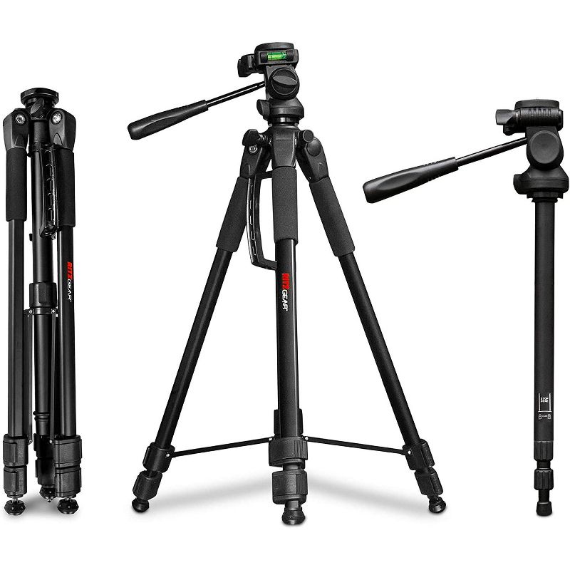 Ritz Gear 70" Deluxe Premium Tripod with Monopod for Photo/Video Cameras Includes Carrying Case