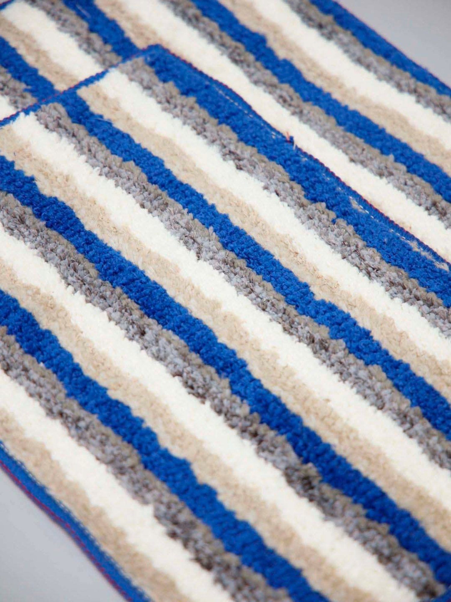 Ariana Blue & Beige Microfibre 1600 GSM Small Anti-Skid Supersoft Bath Mat - Set of 2