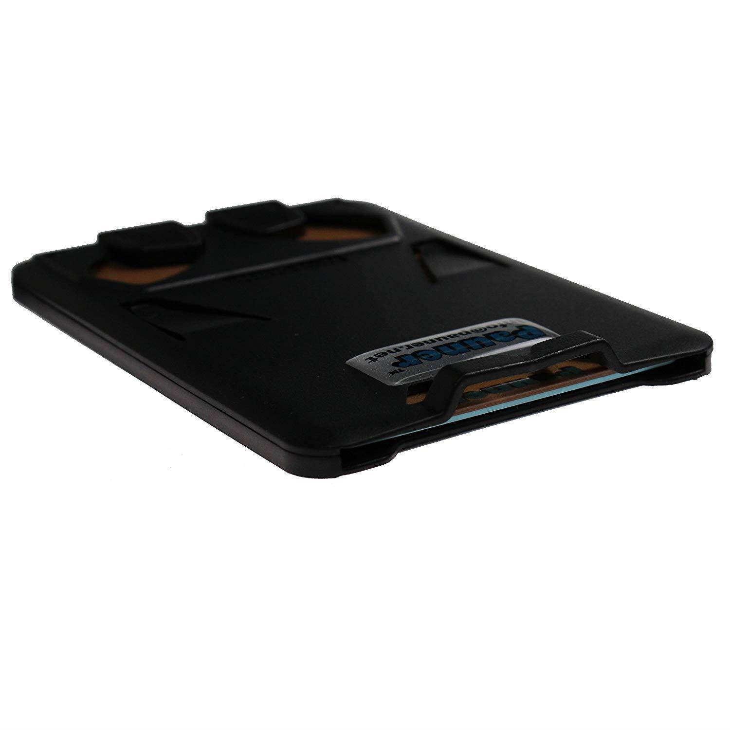 Black Carabiner Retractable ID Badge Reel with Belt Clip and Durable Protective ID Badge Holder for 3 Standard Sized Personal Cards