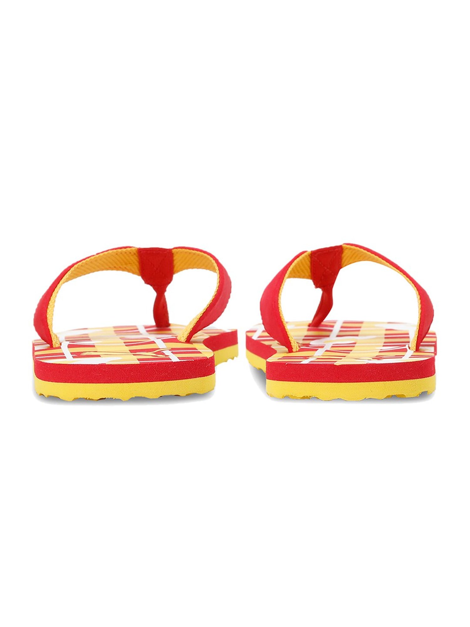 Puma Kids Bobble Red & Yellow Flip Flops