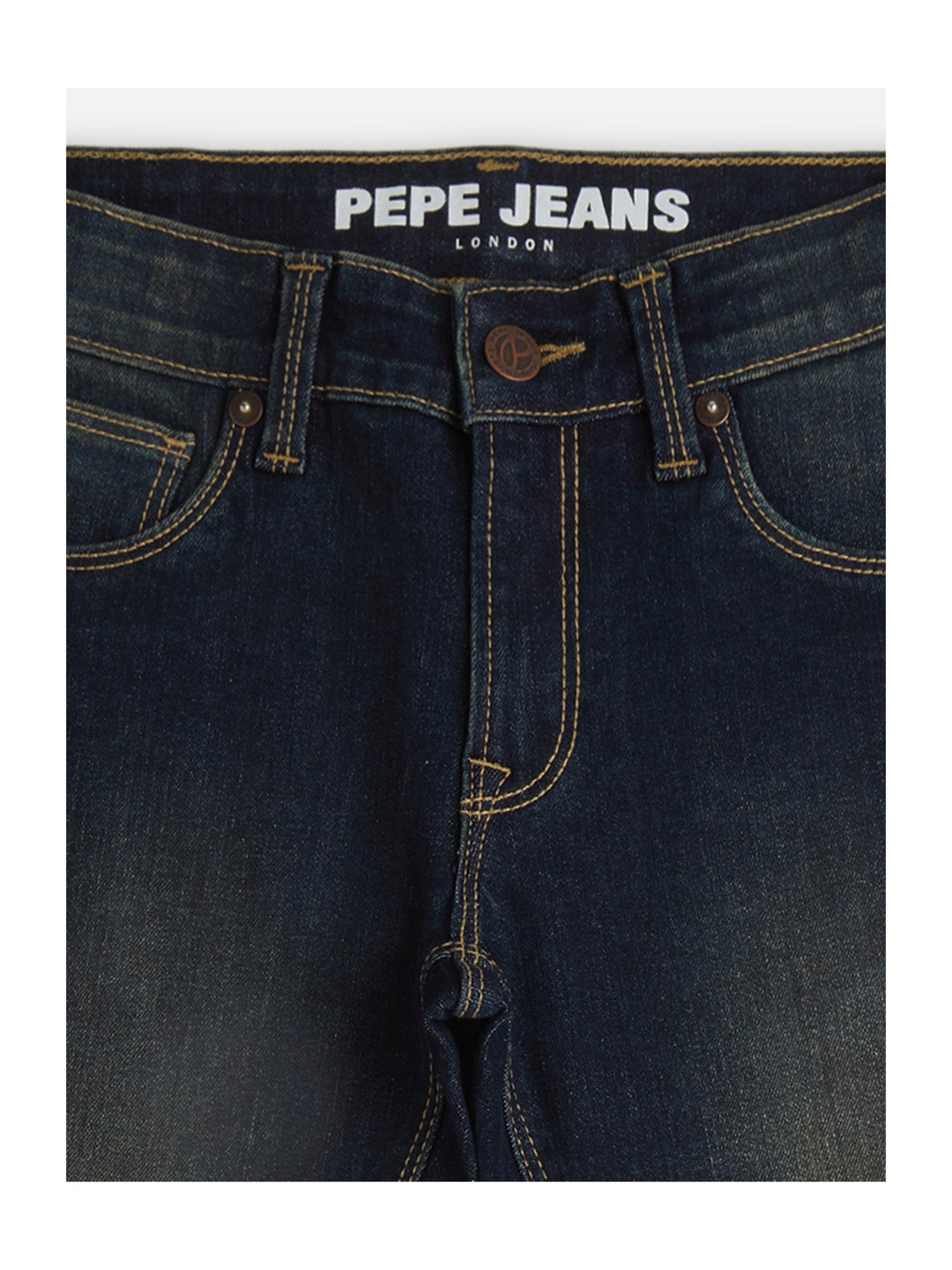 Pepe Jeans Boys Dark Blue Solid Jeans