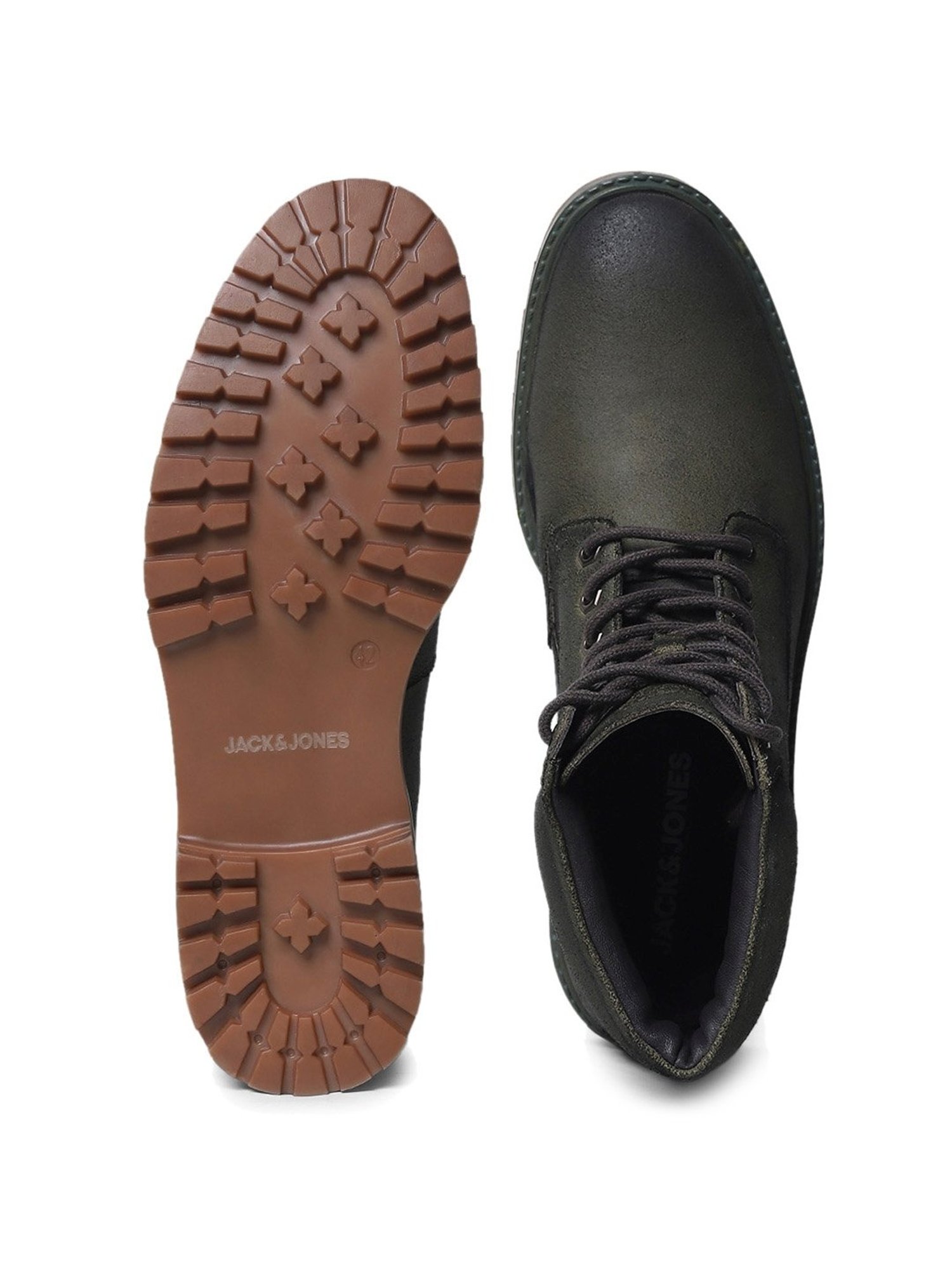 Jack & Jones Men's Olive Derby Boots