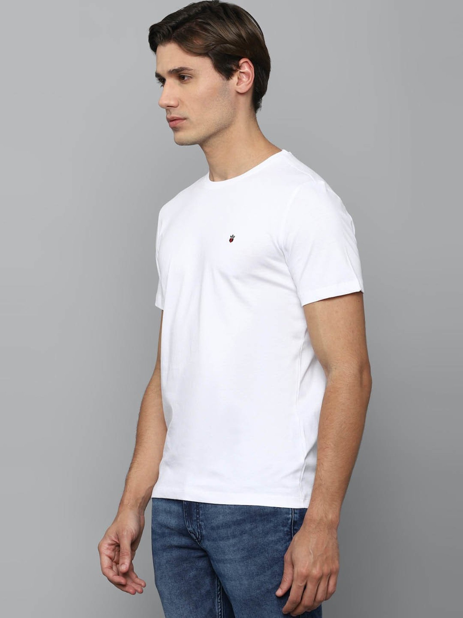 Louis Philippe Jeans White Slim Fit T-Shirt