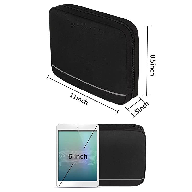 Travel Electronics Organizer Durable Waterproof Universal Electronic Accessories Bag Case for Cord Phone Charger USB Flash Drive SD Card Earphone Black