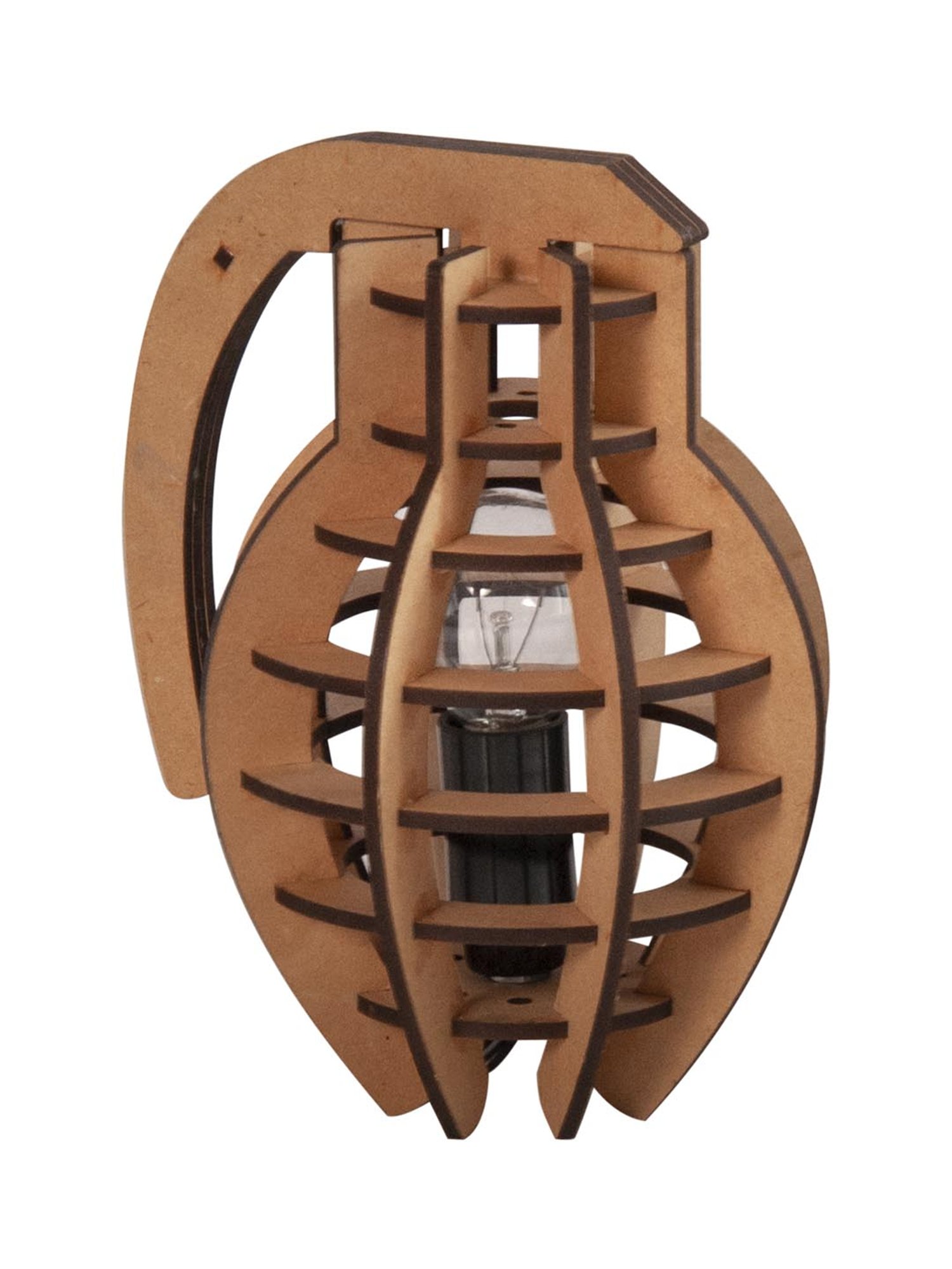 Kapoor E Illuminations Greno Brown MDF Table Lamp - Set of 1