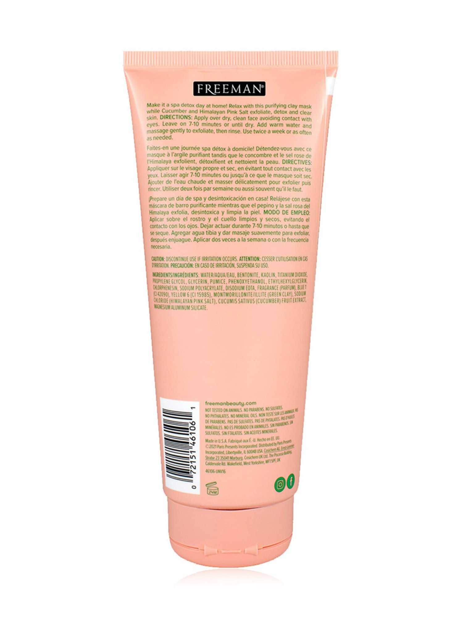 FREEMAN Cucumber + Pink Salt Rejuvenating Clay Mask - 175 ml