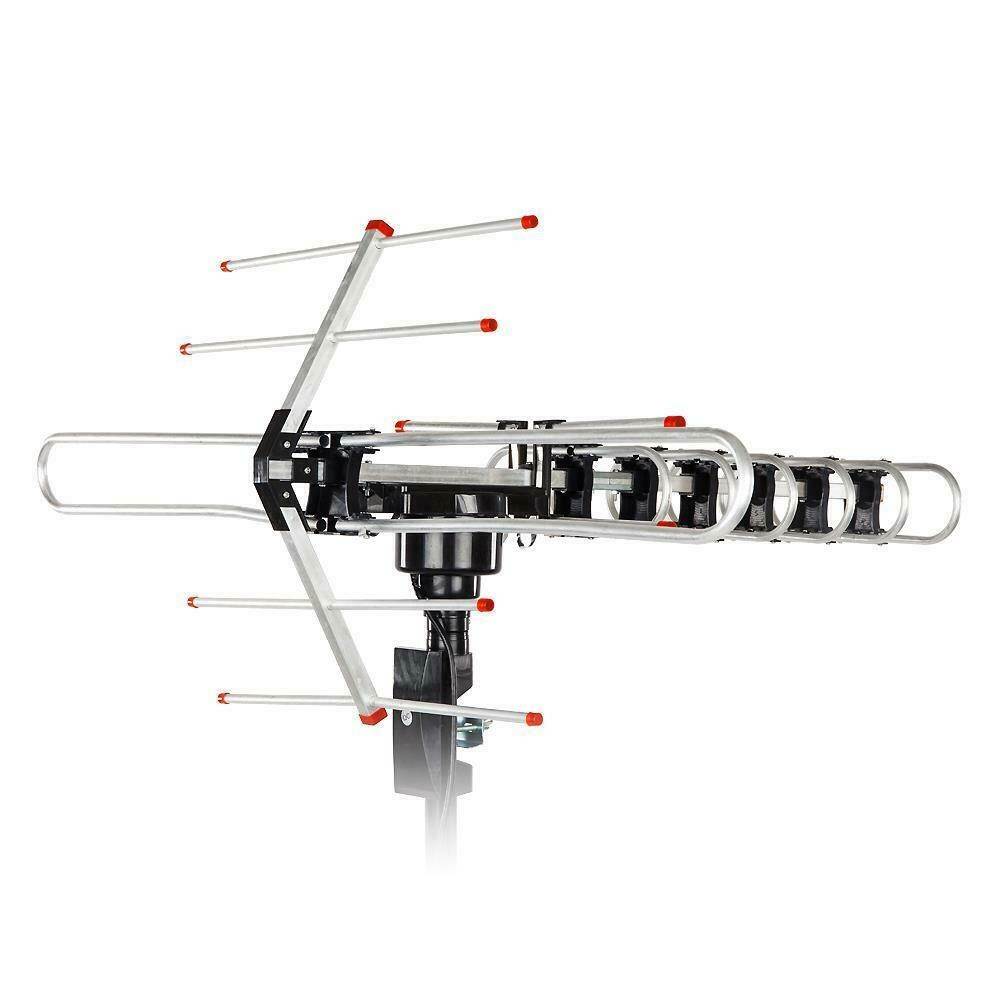 Leadzm Outdoor Amplified HD TV Antenna 360&deg;180 Mlies Digital UHF/VHF FM Radio