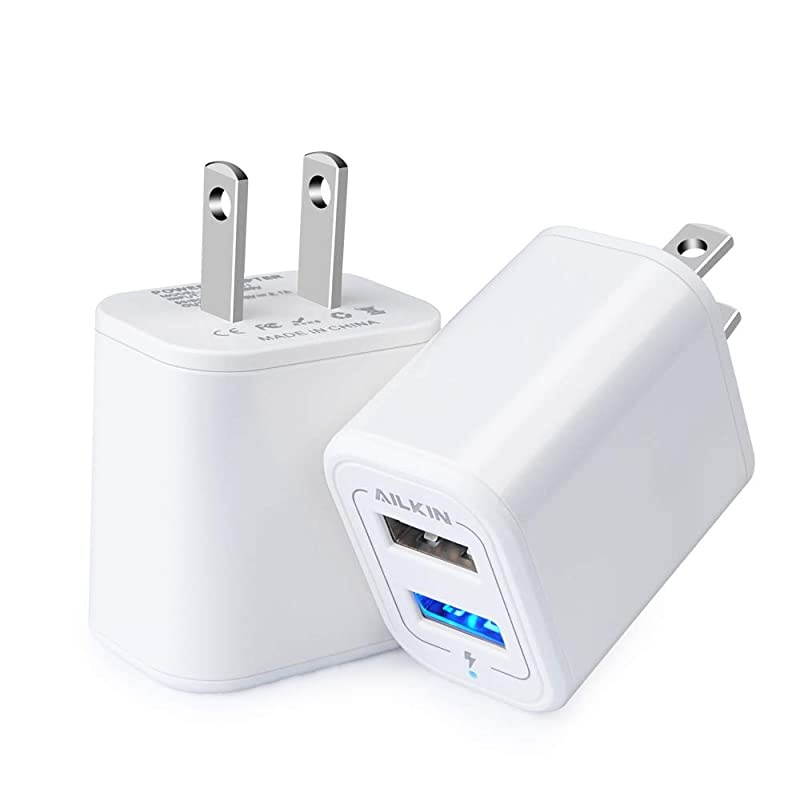USB Charging Block  Dual Port Wall Charger USB Box Power Adapter Cube Charge Base USB Charger Plug Power Brick Compatible with Phone X 8 7 6 Samsung S9 S8 S7 LG ZTE Kindle and More