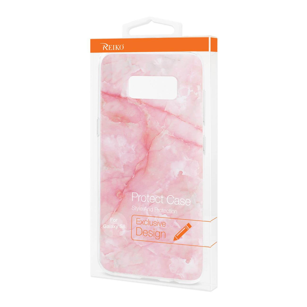 REIKO SAMSUNG GALAXY S8/ SM STREAK MARBLE COVER IN PINK