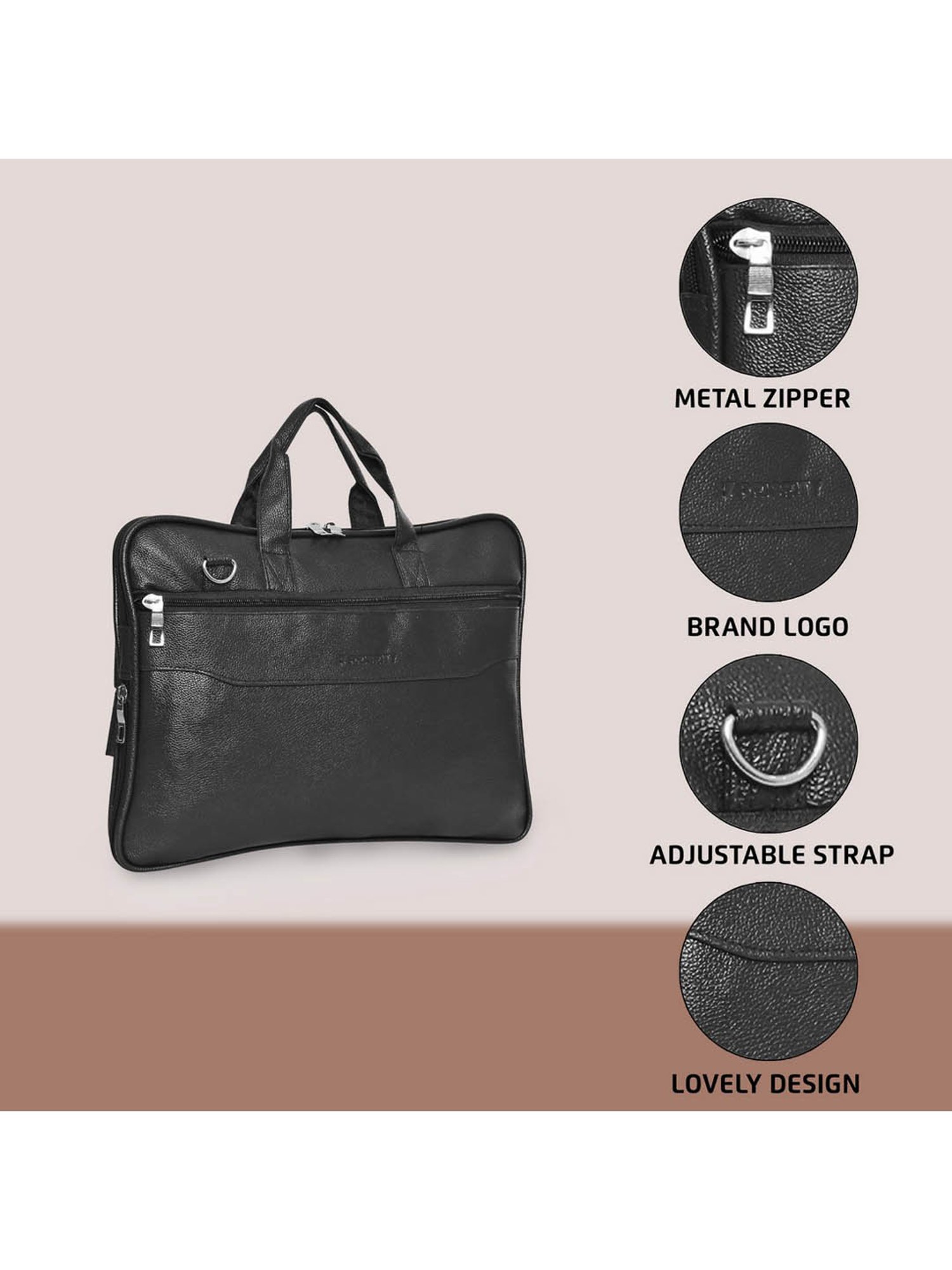 Priority Black Synthetic Large Messenger Bag