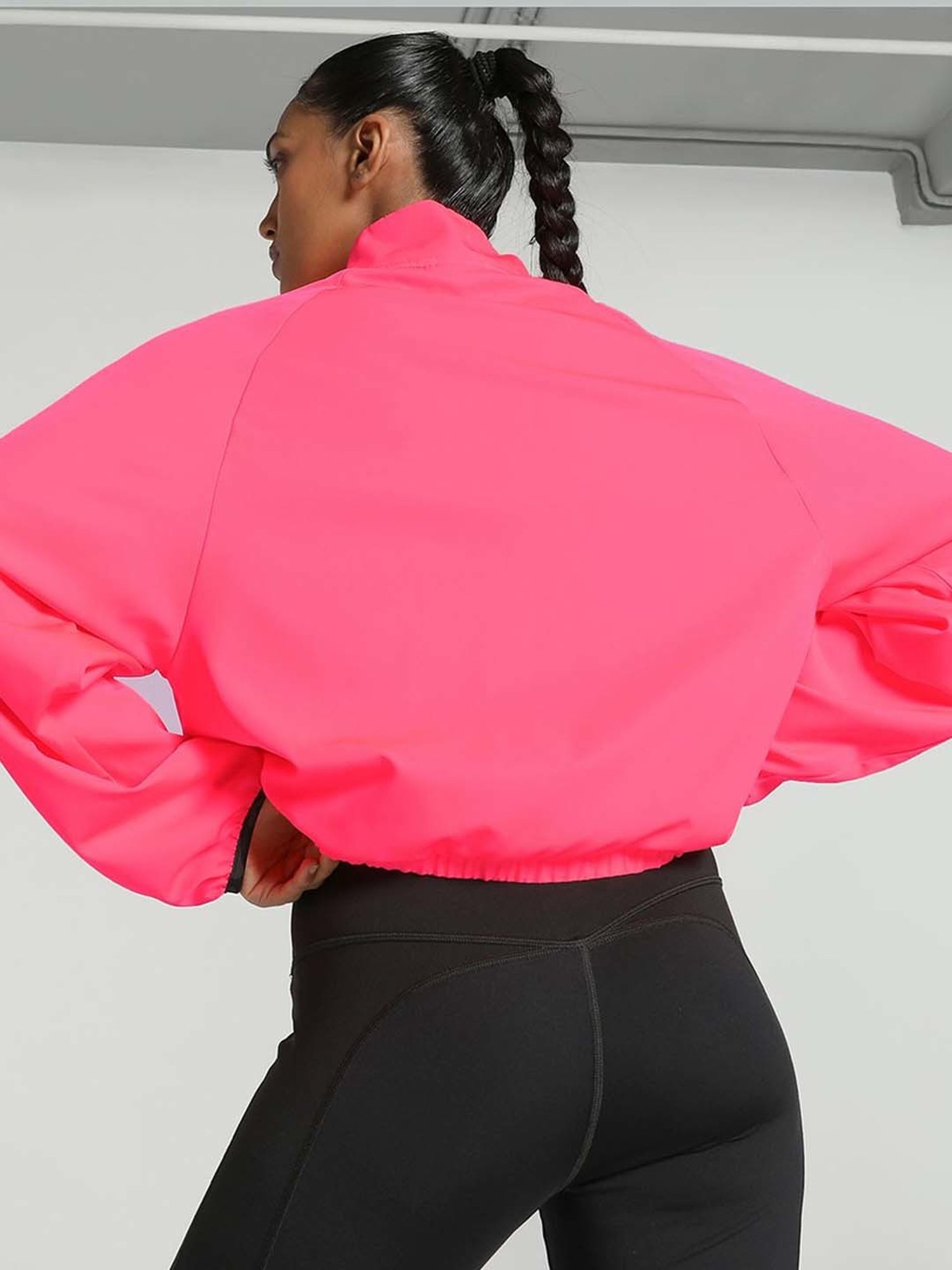 Puma Pink Relaxed Fit Half-Zip Jacket