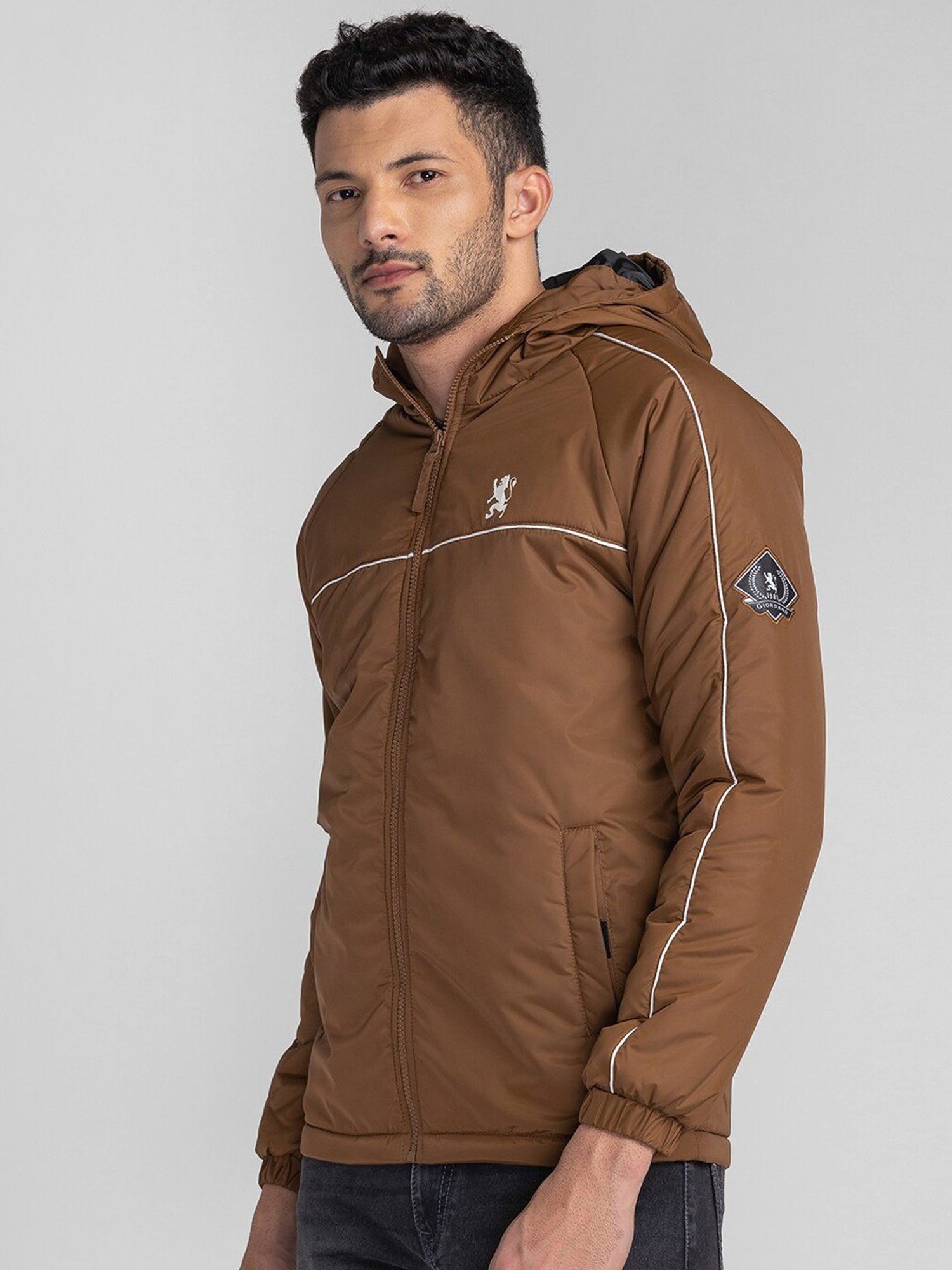 Giordano Brown Regular Fit Hooded Jacket