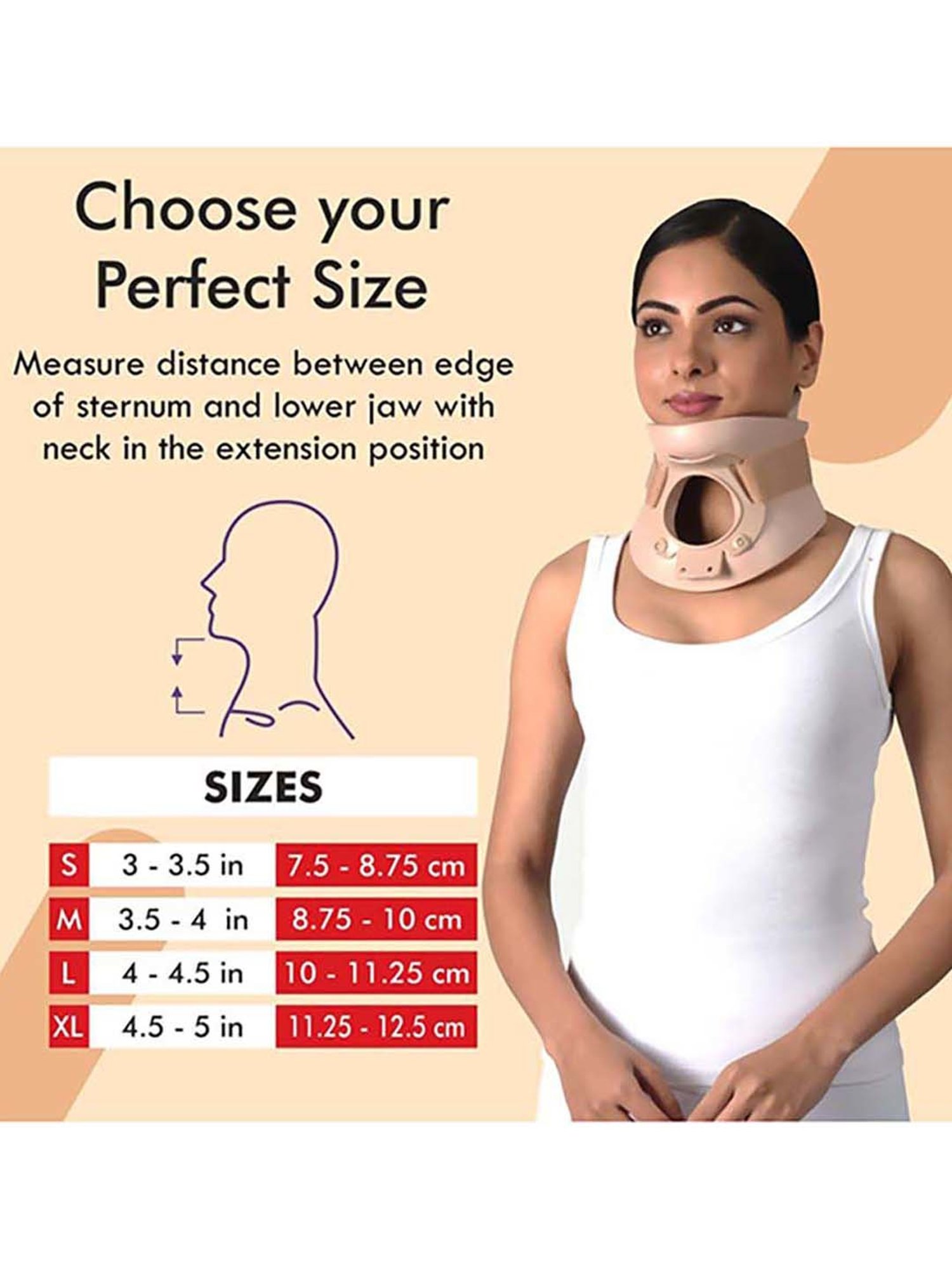 AccuSure Cervical Orthosis (Philadelphia) Ethafoam Cervical Collar - M (Beige)