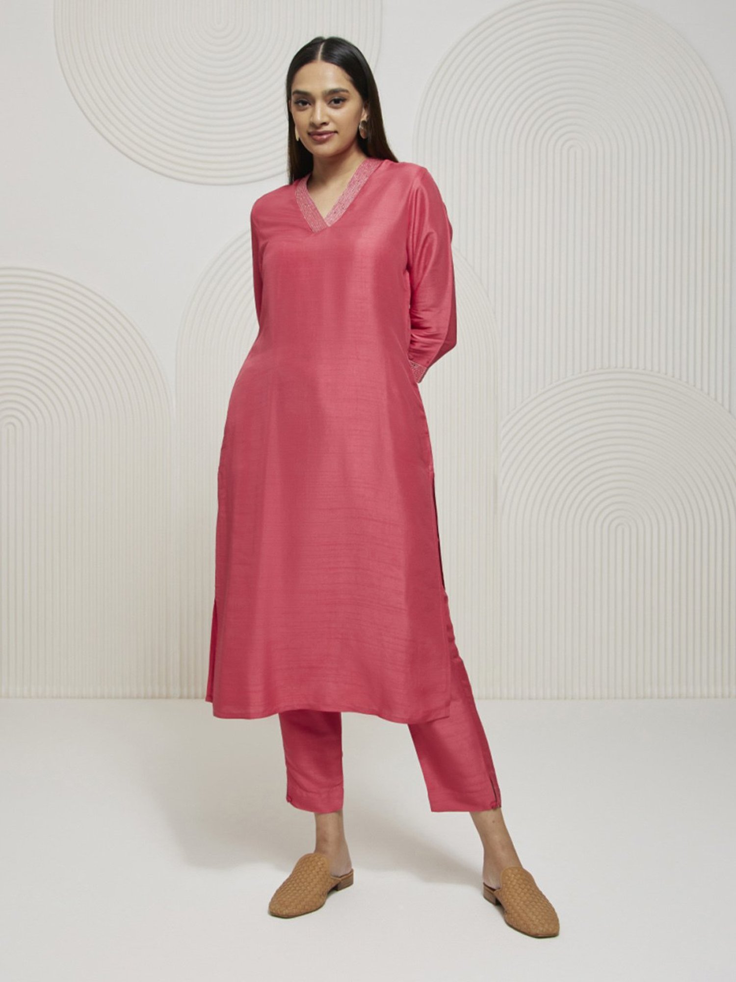 Castle Black Embroidered Palazzos