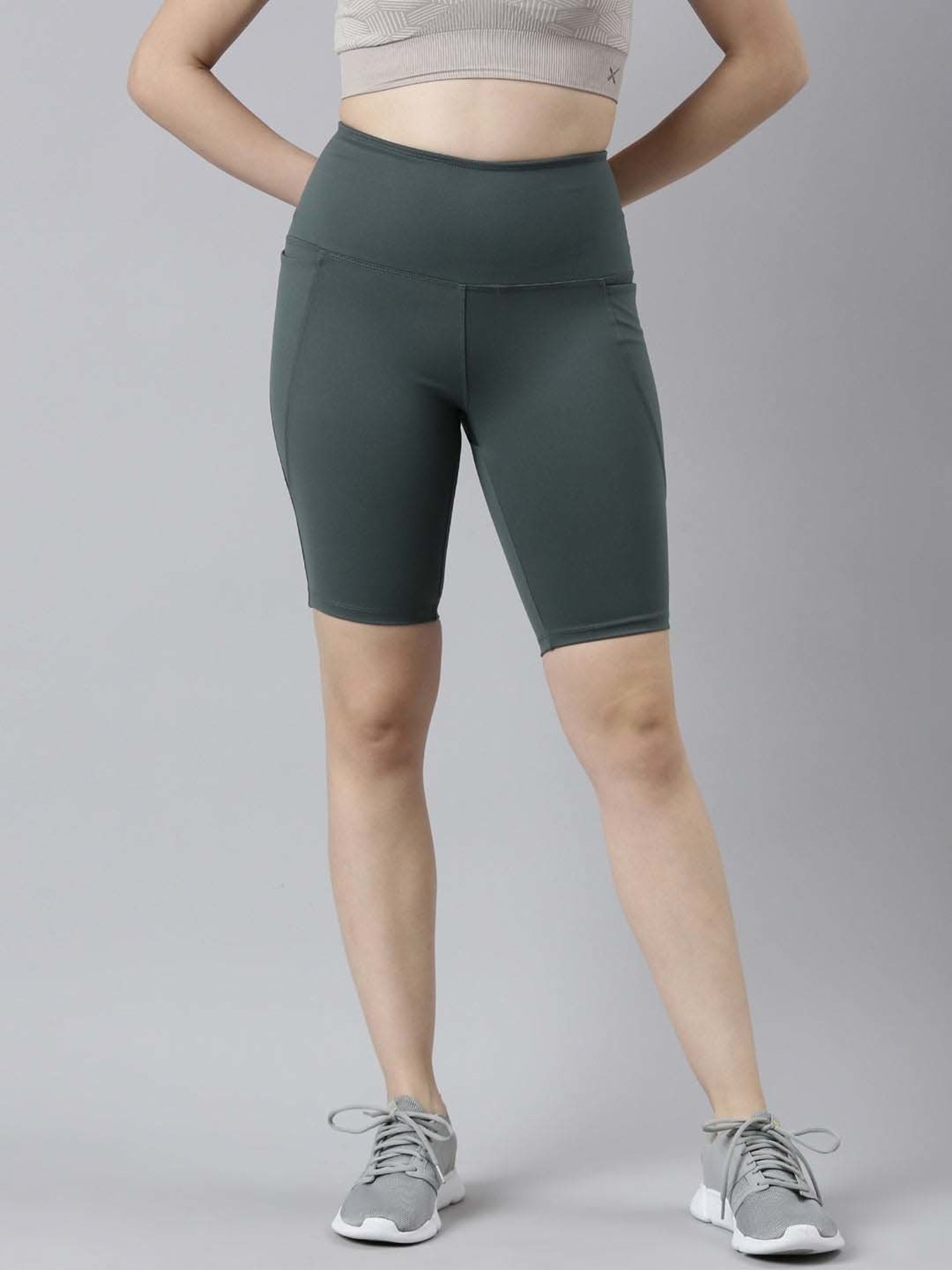 Go Colors! Olive Green High Rise Active Shorts