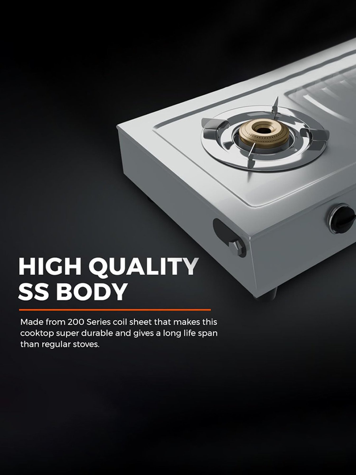 Suryaflame Silver Stainless Steel Glass Top Gas Stove with 2 Burners