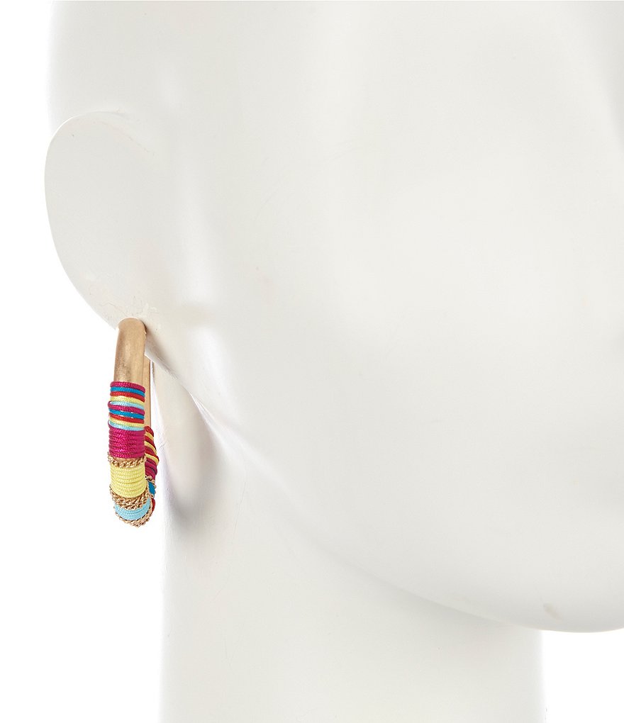 Southern Living Mixed Media Wrapped Hoop Earrings